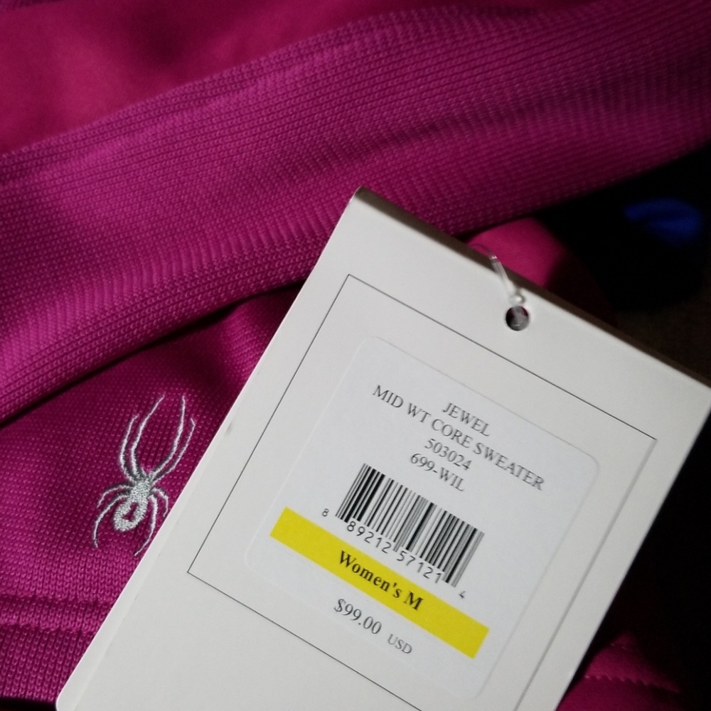 FUCHSIA FULL ZIP CORE SWEATER - Picture 3 of 7